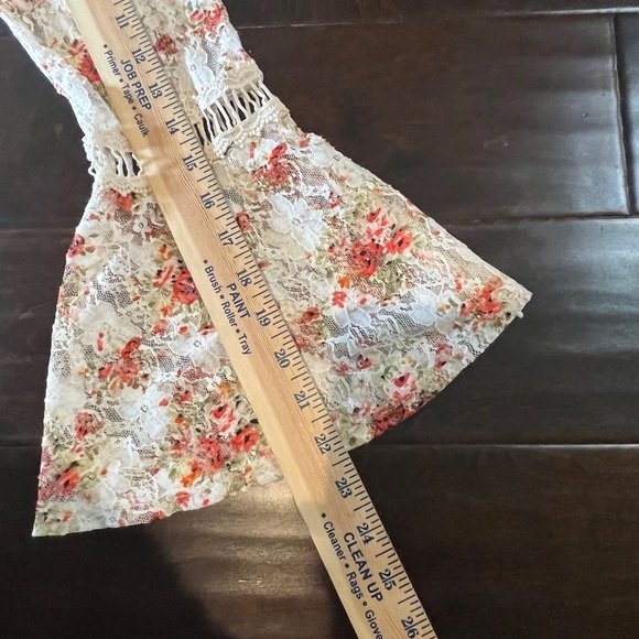 Mauve Anthropologie lace open flared sleeve cardigan Floral Size L - Picture 7 of 10